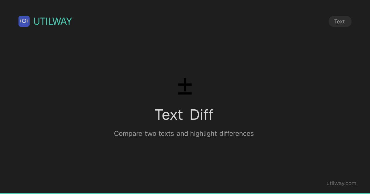 Text Diff Online | UTILWAY